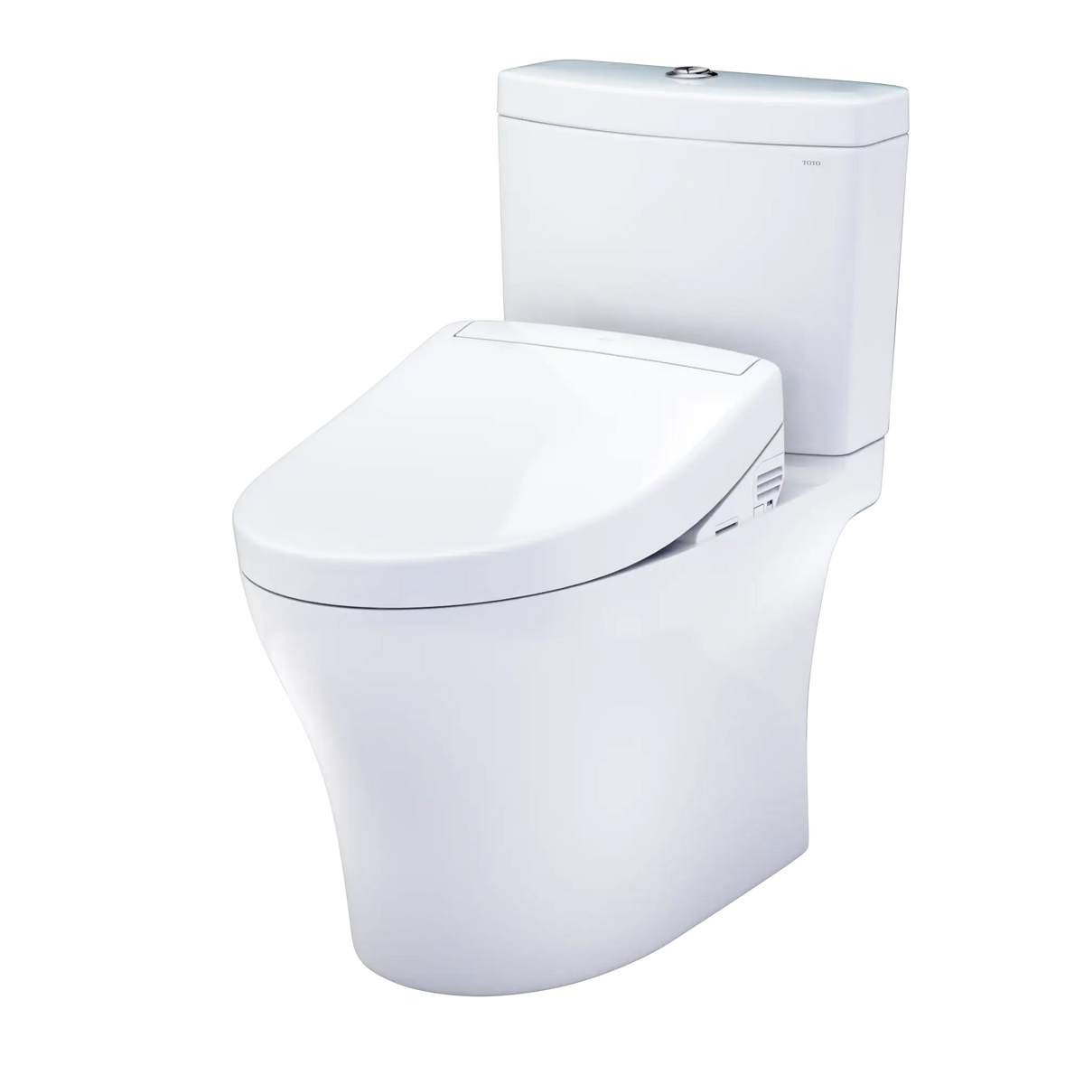 TOTO Aquia IV Two-Piece Standard Height Dual Flush 1.28 and 0.9 GPF Toilet and S5 Bidet Seat MW4463446CEMGN#01 Right Side