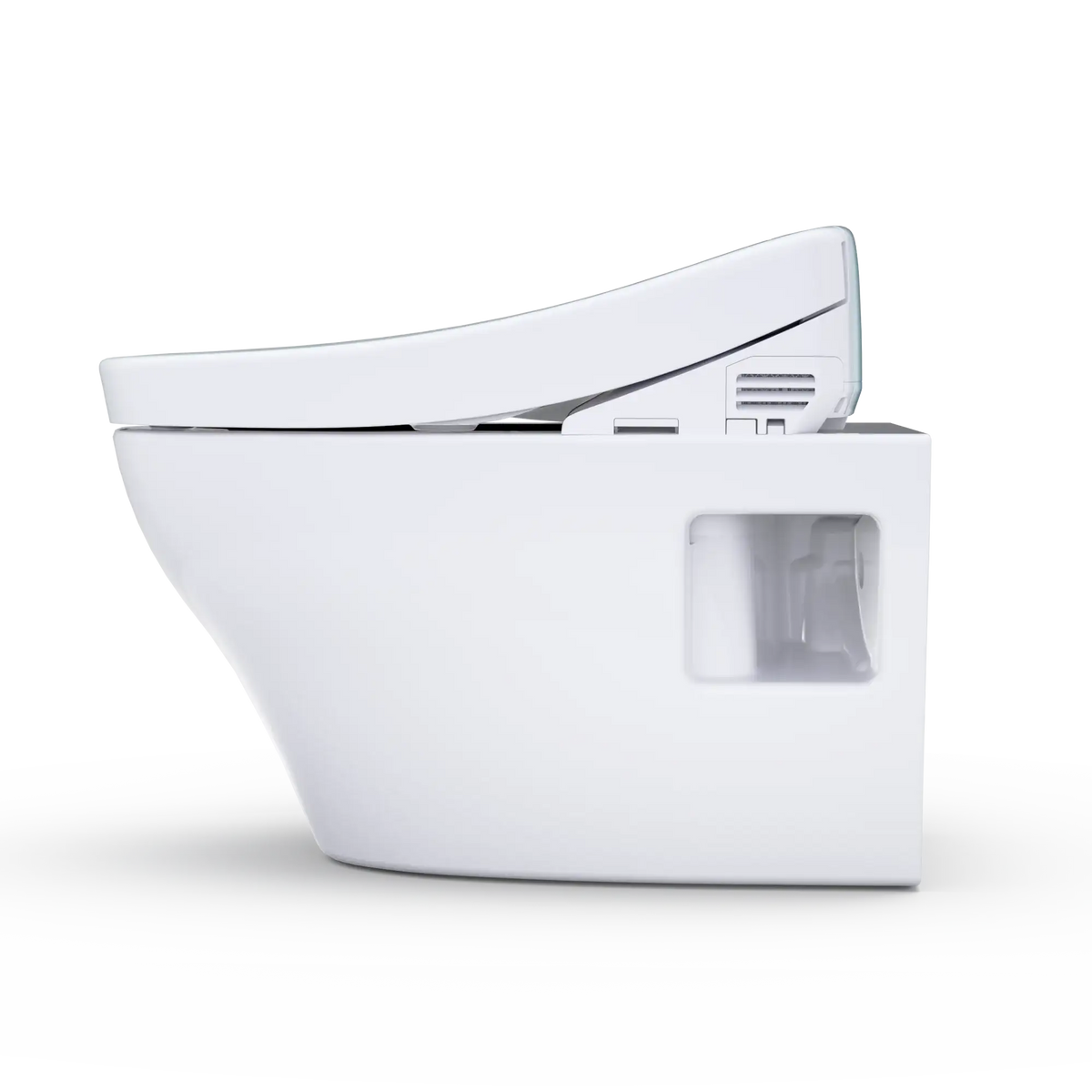 TOTO WASHLET+ EP Wall-Hung Elongated Toilet and WASHLET S2 Bidet Seat and DuoFit® In-Wall 0.9 and 1.28 GPF Dual-Flush Tank System, Matte Silver CWT4283346CMFG#MS