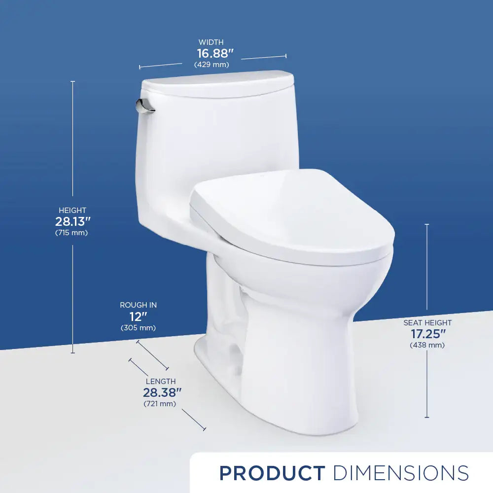 TOTO Ultramax WASHLET+ S7 1.6 GPF Universal Height Toilet MW6084726CSFG#01