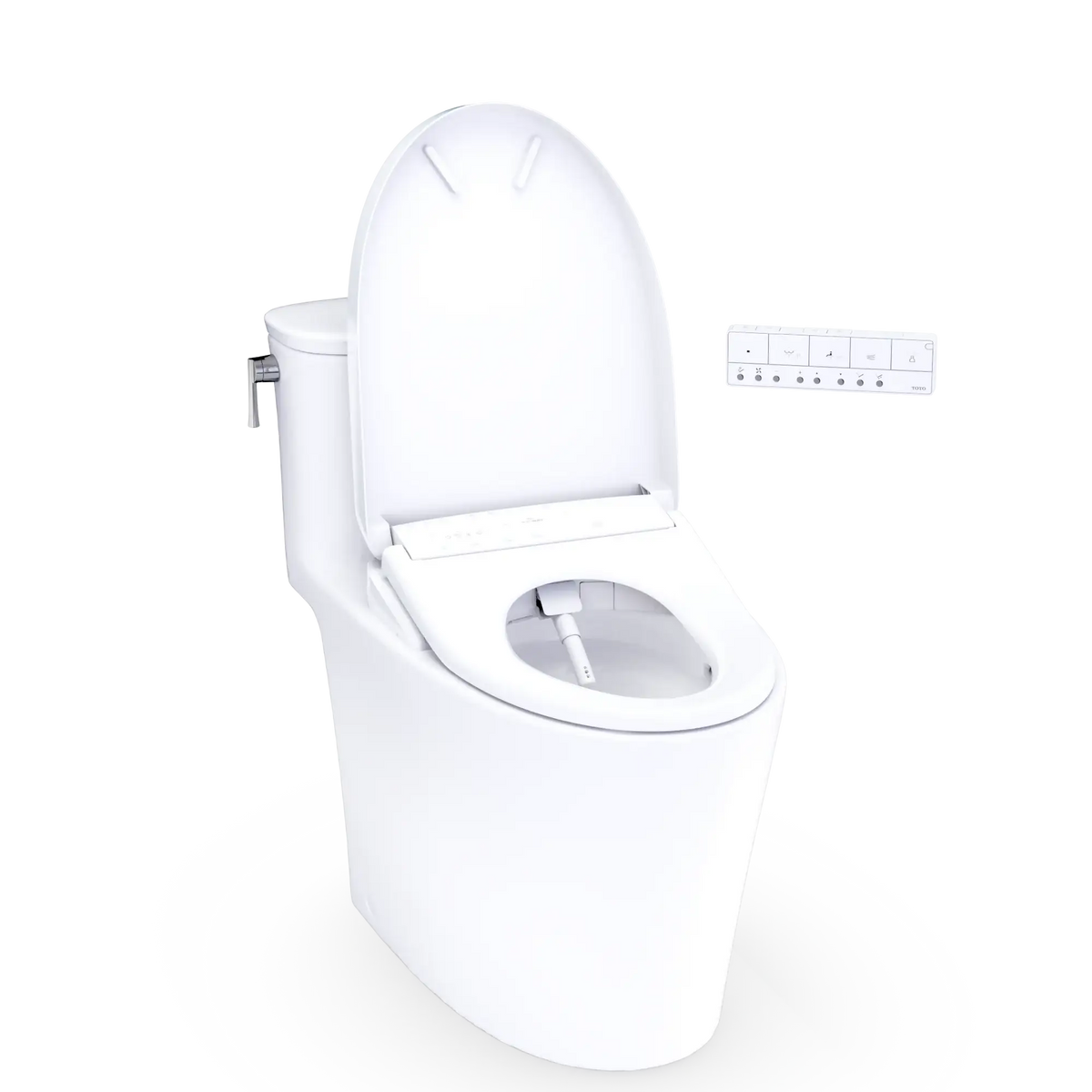 TOTO Aurora WASHLET+ S7 One-Piece Elongated 1.28 GPF Universal Height Toilet MW6864726CEFG#01