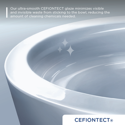 TOTO Ultramax WASHLET+ S7 One-Piece Elongated 1.28 GPF Universal Height Toilet with CEFIONTECT MW6184726CEFG#01