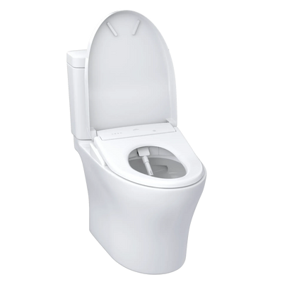 TOTO Aquia IV Two-Piece Dual Flush 1.28 and 0.9 GPF Standard Height Toilet and Contemporary S7A Bidet Seat MW4464736CEMGN#01 - EverFlow Bidets