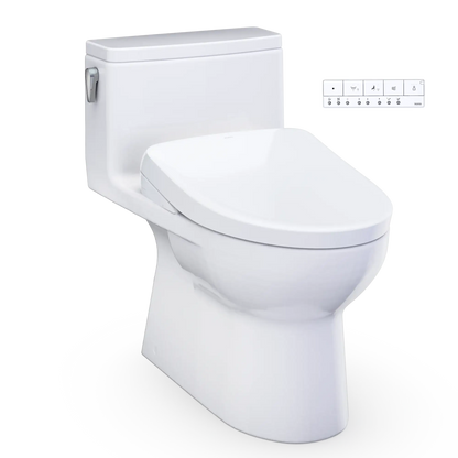 TOTO Redington WASHLET+ S7 One-Piece Elongated 1.28 GPF Universal Height Toilet MW6724726CEFG#01