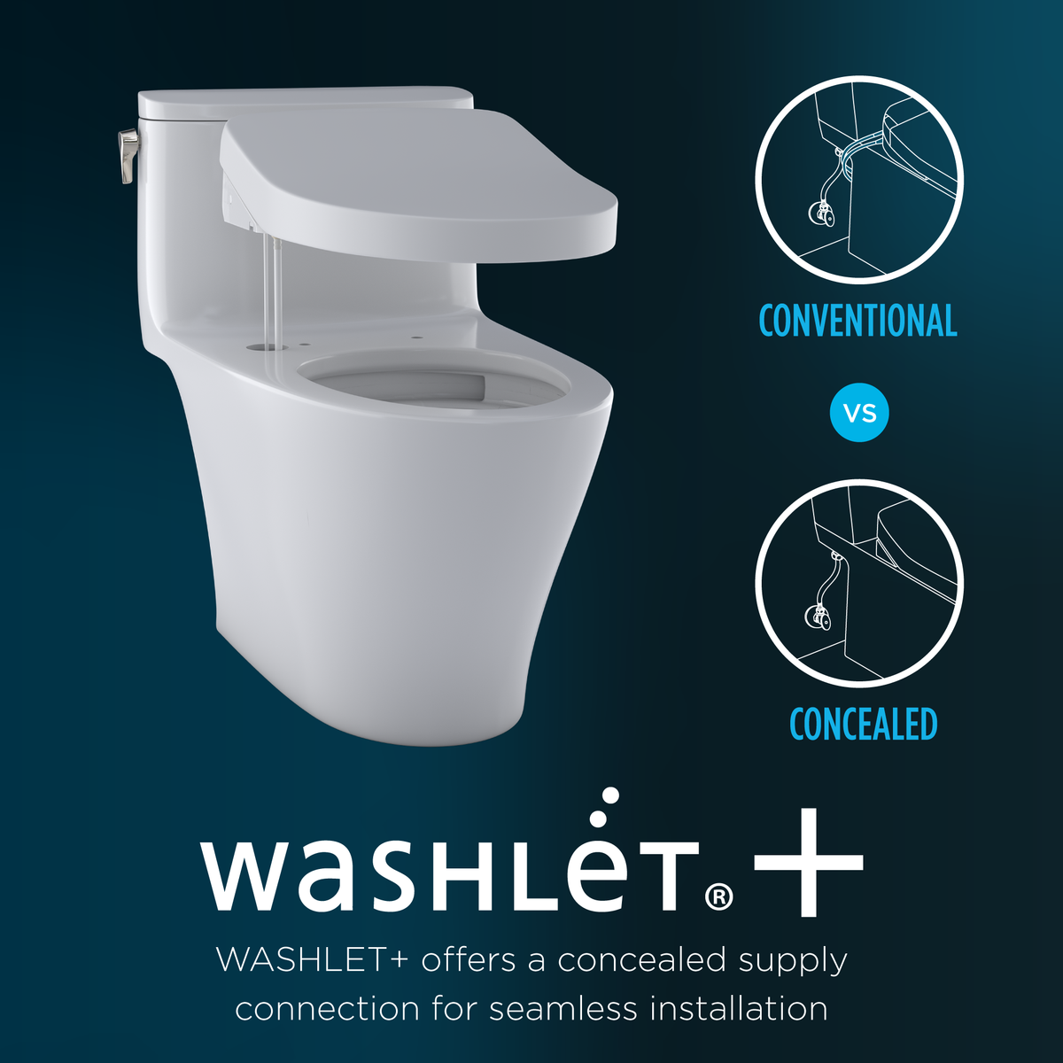 TOTO Nexus WASHLET+ S5 Two-Piece Elongated 1.0 GPF Universal Height Toilet with CEFIONTECT MW4423446CUFG#01