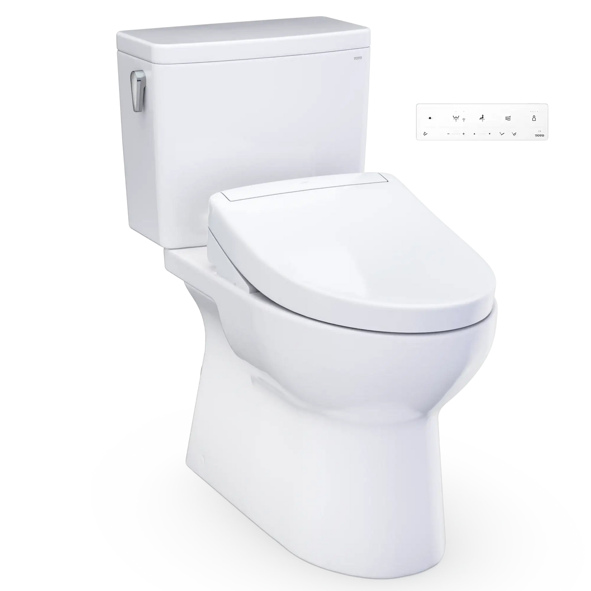 TOTO Glaston WASHLET+ S5 Two-Piece Elongated 1.28 GPF Universal Height Toilet MW4723446CEFG#01