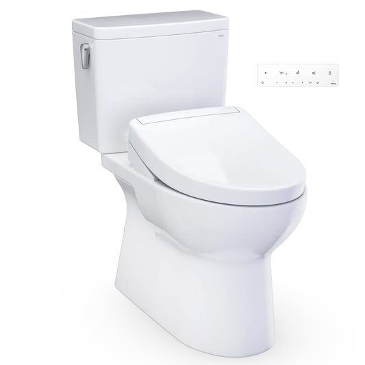 TOTO Glaston WASHLET+ S5 Two-Piece Elongated 1.28 GPF Universal Height Toilet MW4723446CEFG#01