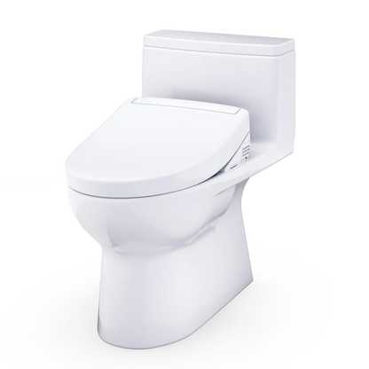 TOTO Redington WASHLET+ S5 One-Piece Elongated 1.28 GPF Universal Height Toilet MW6723446CEFG#01