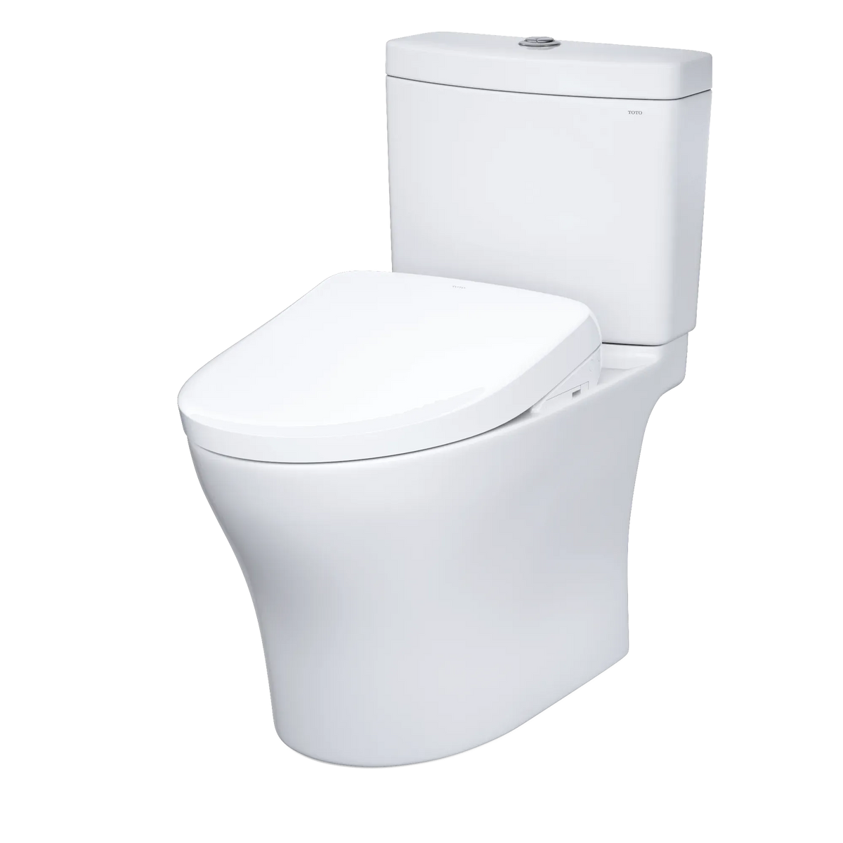 TOTO Aquia IV Two-Piece Dual Flush 1.28 and 0.9 GPF Standard Height Toilet and Contemporary S7A Bidet Seat MW4464736CEMGN#01 - EverFlow Bidets