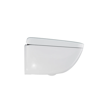 Side profile of the TOTO NEOREST WX1 tankless wall-hung integrated bidet toilet
