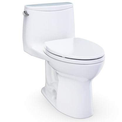 TOTO Ultramax WASHLET+ Ready One-Piece Elongated 1.28 GPF Universal Height Toilet with SoftClose Seat MS608114CEFG#01